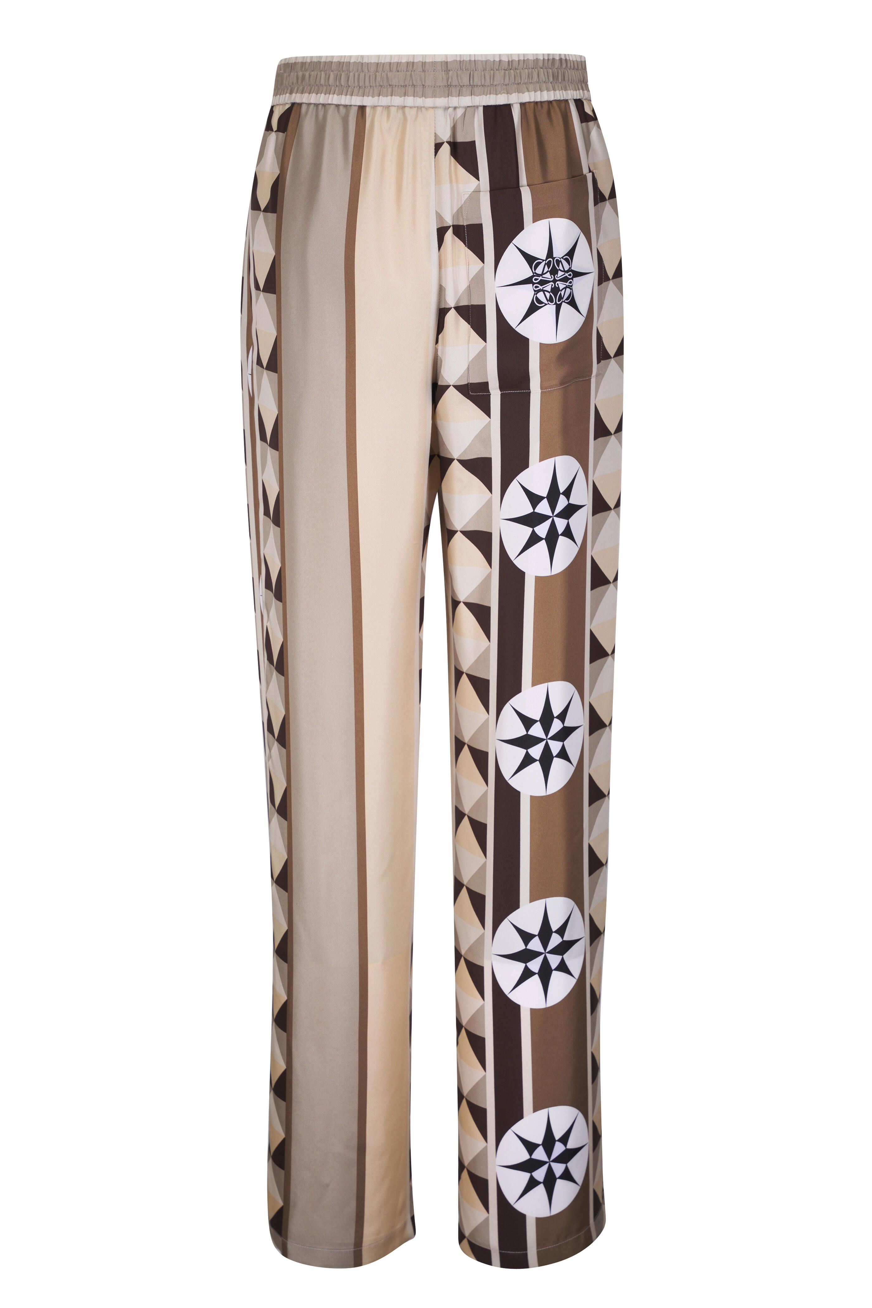 パンツ LOEWE Printed Crepe Pant Loewe - Beige Multicolor Silk Pant | Mitchell Stores