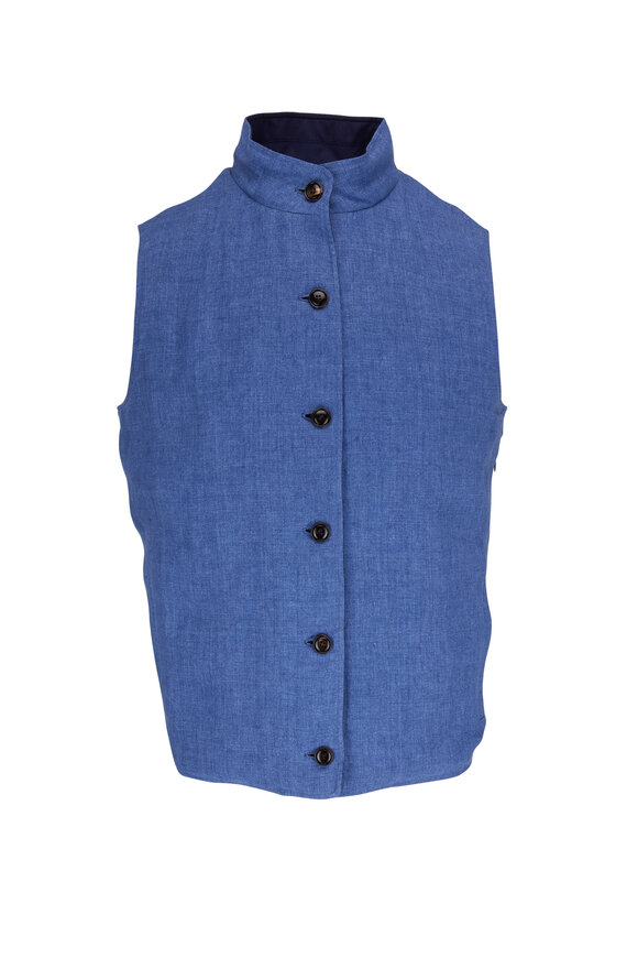 Peter Millar - Journeyman Blue & Navy Linen Reversible Vest