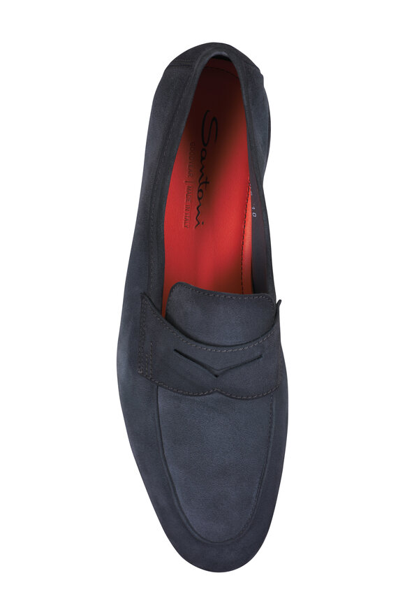 Santoni - Gray Suede Loafer