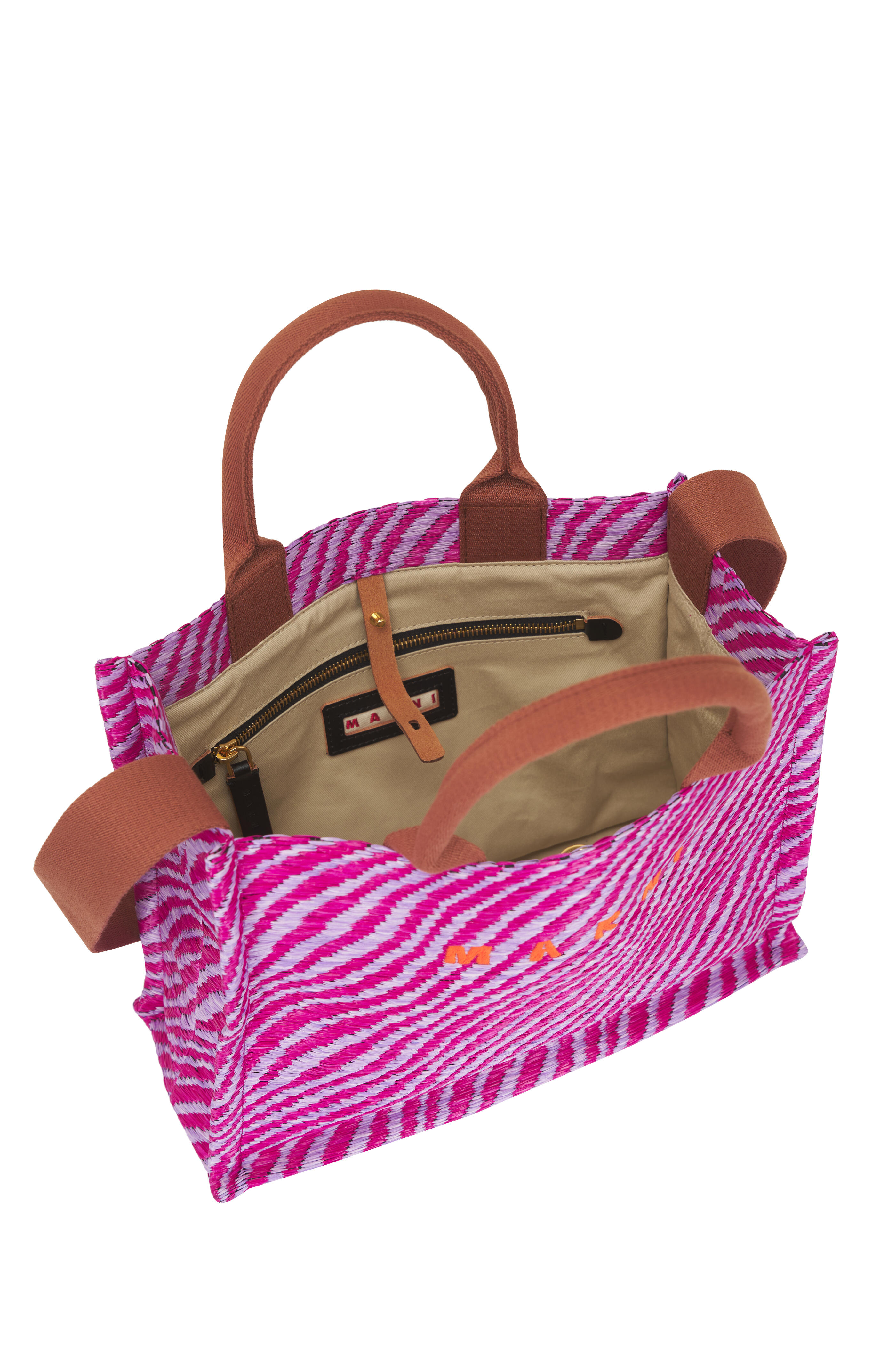 Marni - Small Cassis Wavy Raffia Tote - view 5