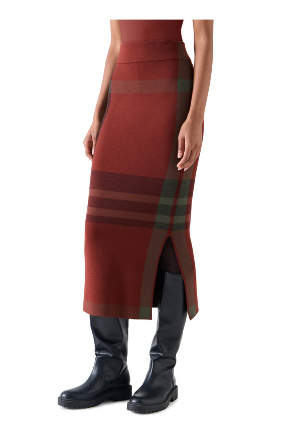 Akris Punto Black & Copper Merino Wool Knit Tube Skirt - view 5
