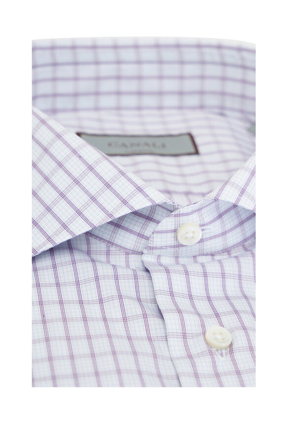 Canali - Raspberry Windowpane Plaid Dress Shirt