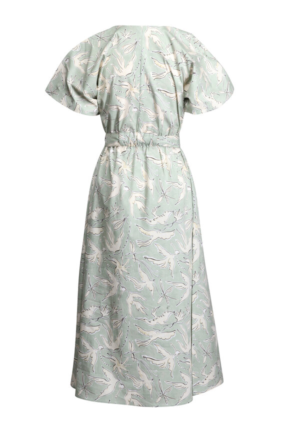 Altuzarra - Paulina Desert Sage Bird Midi Dress | Mitchell Stores