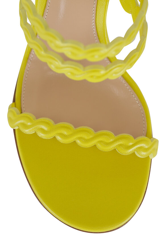 Gianvito Rossi - Kay Yellow Leather Sandal, 70mm