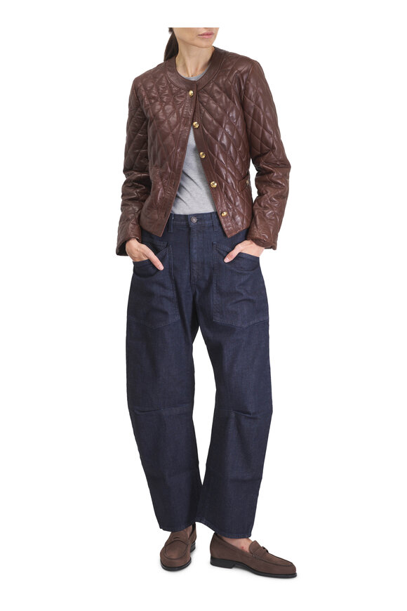 Nili Lotan Shon Indigo Rinse Curved Jean - view 2