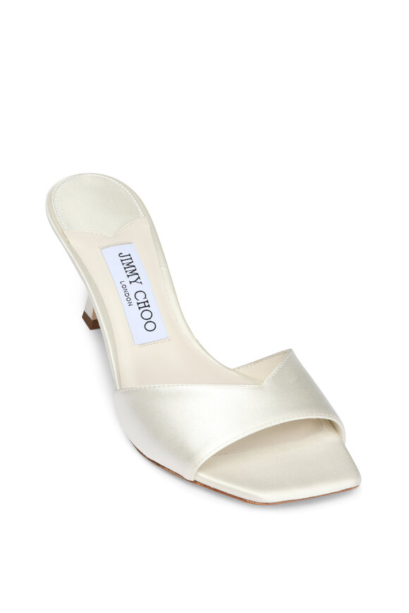 Jimmy Choo Skye Ivory Satin Sandal, 70mm