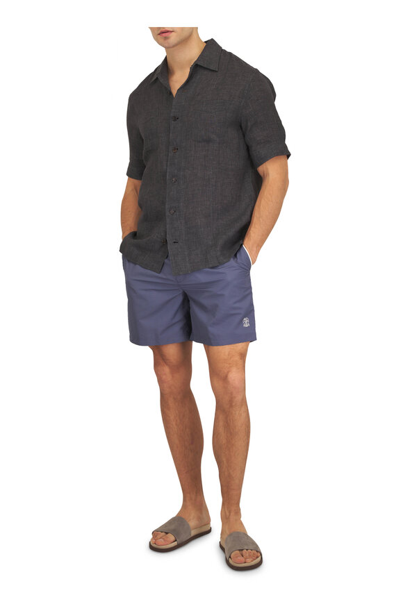 Brunello Cucinelli Denim Blue Swim Trunks - view 2