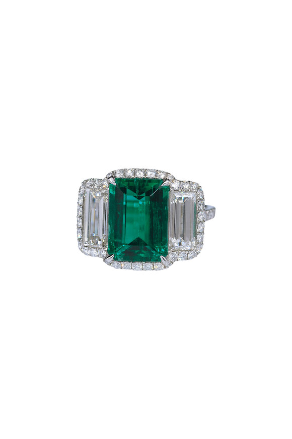 Bayco - Platinum Emerald & Diamond Ring
