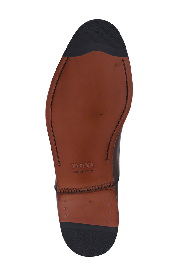 Zegna Torino Dark Brown Leather Captoe Dress Shoe - view 4