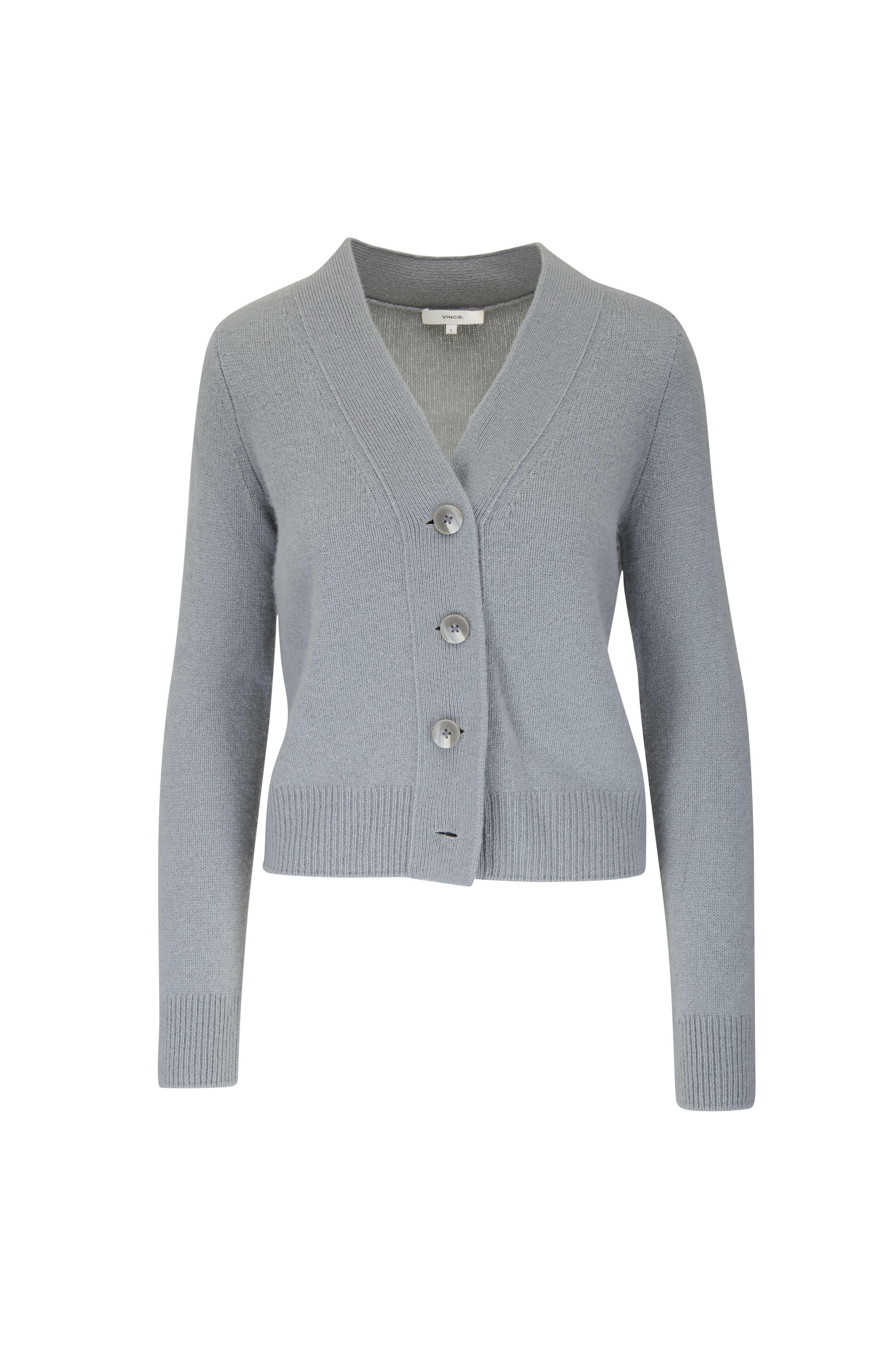 Vince - Sea Stone Shrunken Button Cardigan | Mitchell Stores