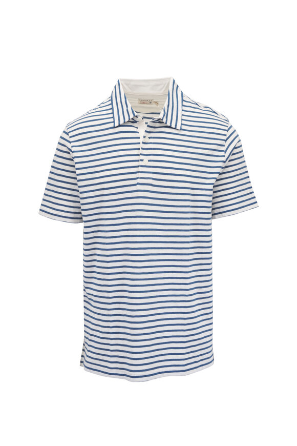 Faherty Brand Sunwashed Ivory Breton Stripe Polo