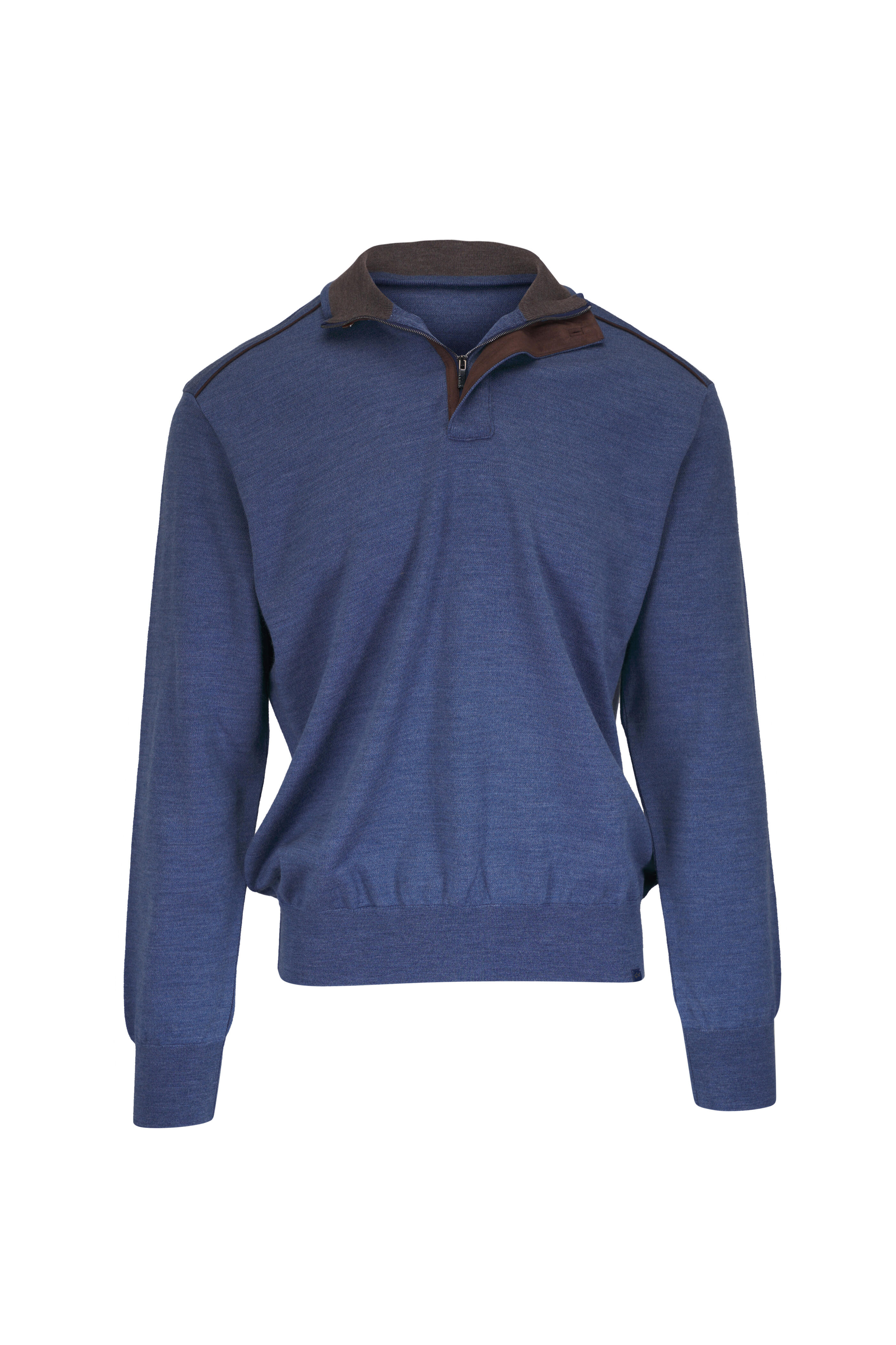 Paul & Shark - Blue Wool Quarter Zip Pullover