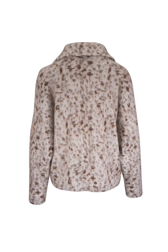 Brunello Cucinelli Ivory Animalier Jacquard Knit Jacket - view 3