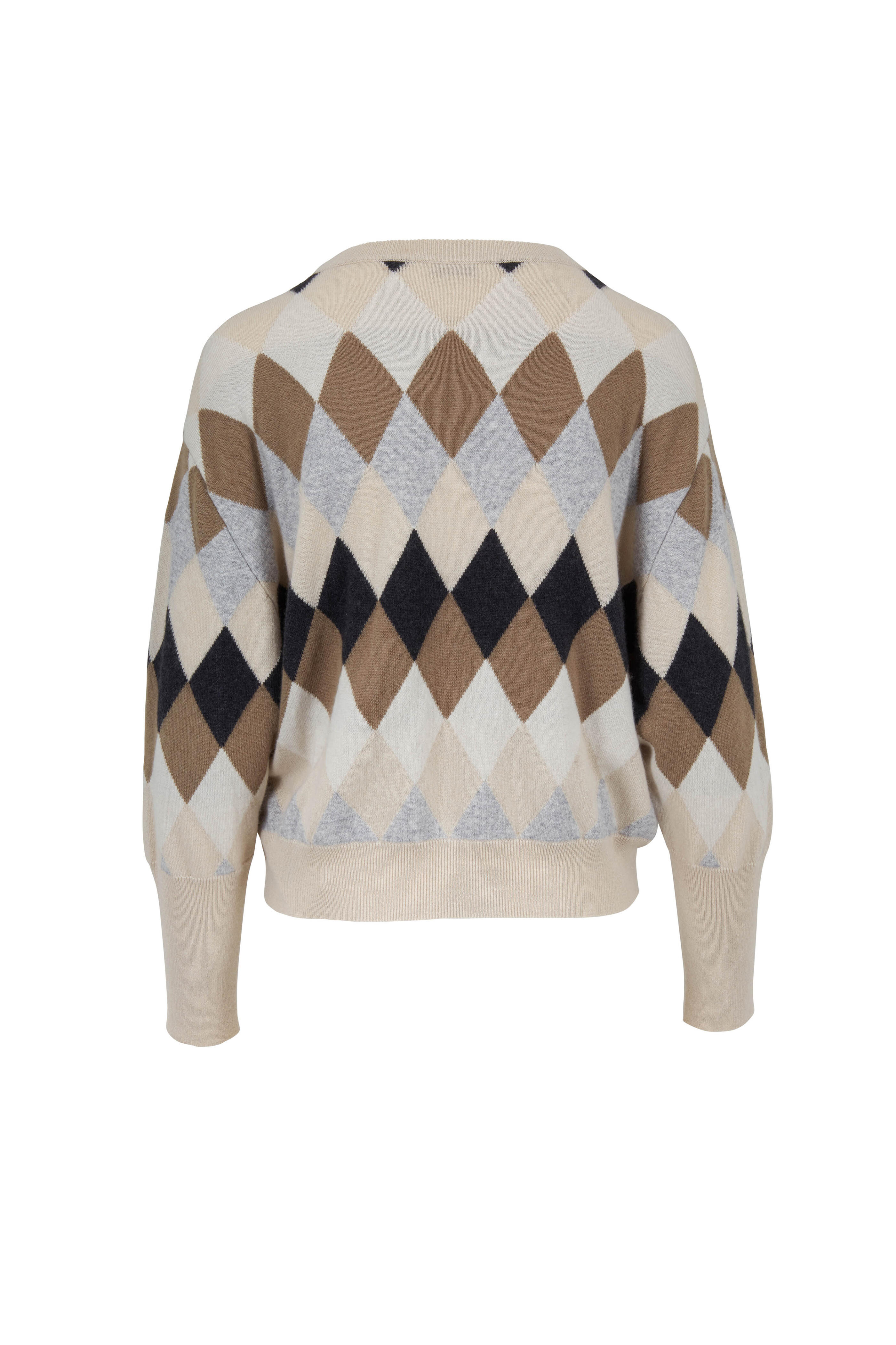Brunello Cucinelli - Oat Cashmere Argyle Sweater