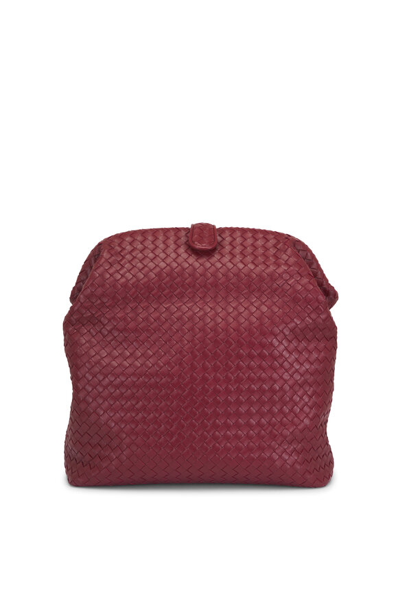 Bottega Veneta Lauren 1980 Alto Red Woven Leather Vertical Clutch
