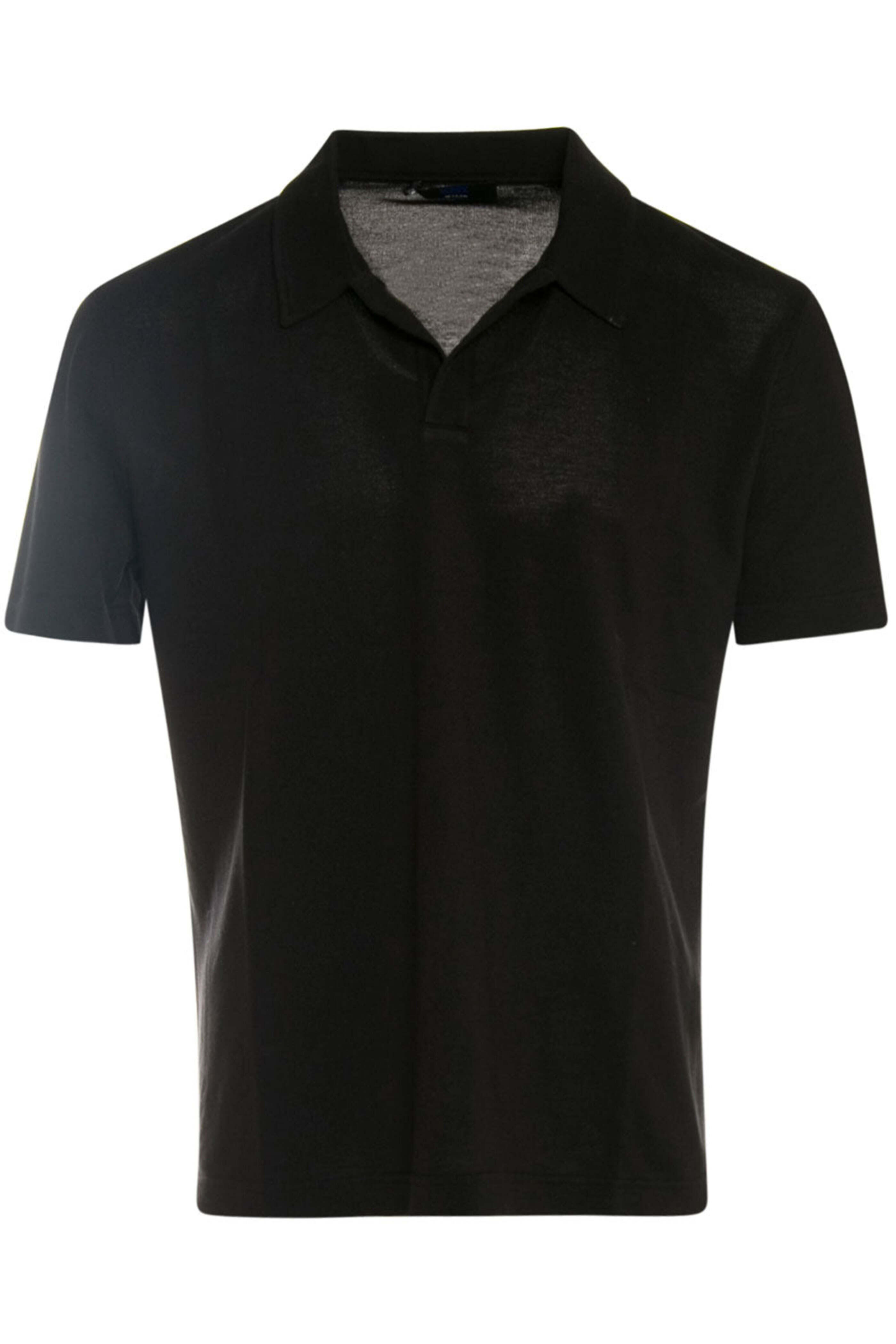 KNT - Black Johnny Collar Short Sleeve Polo