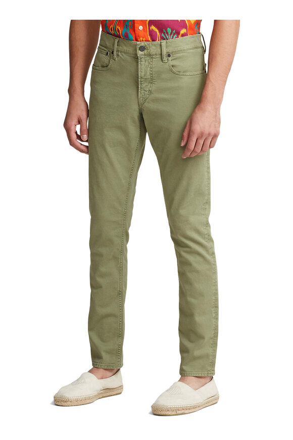 Ralph Lauren Purple Label - Olive Five Pocket Slim Fit Jean