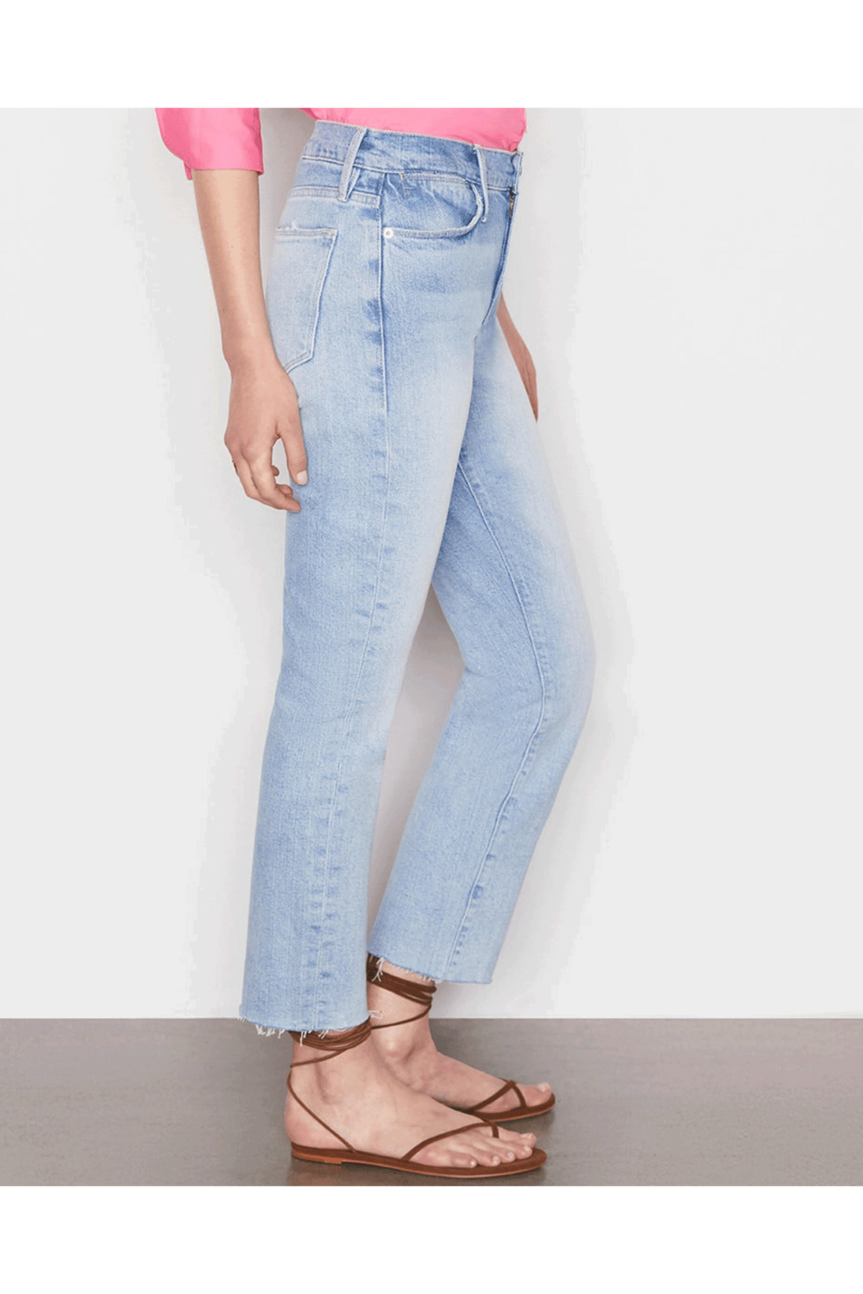 Frame - Le High Straight Raw After Jean in Kerwin