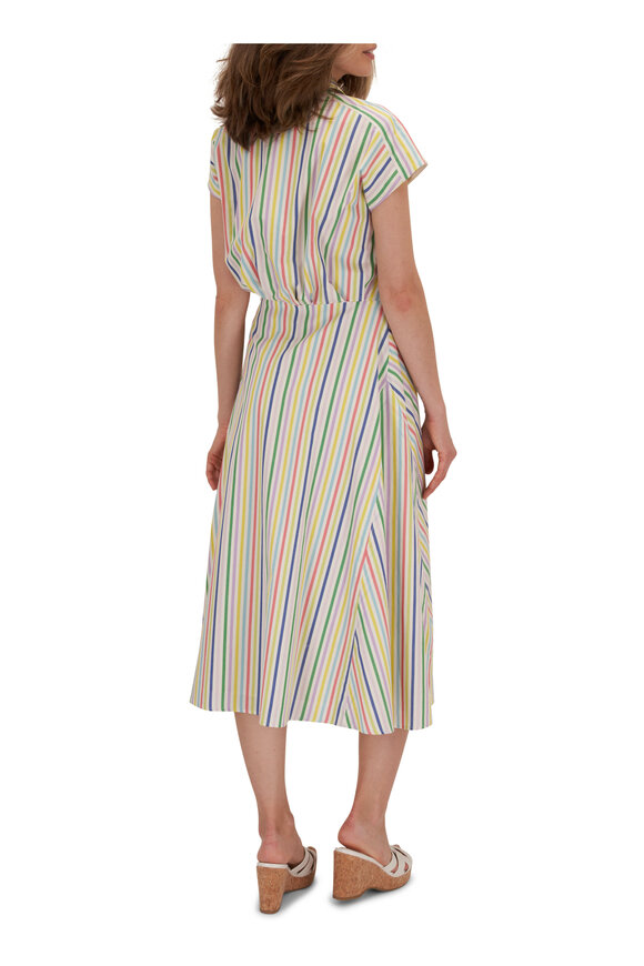 Rainbow Stripe Side Knot Midi Dress