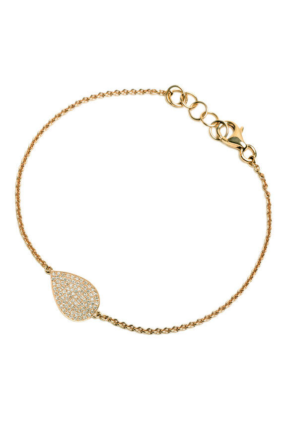 Bridget King 14k Gold Mini Pavé Diamond Teardrop Bracelet - view 1