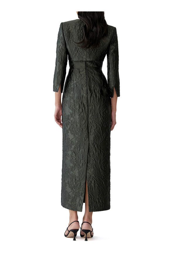 Carolina Herrera Floral Cloque Lurex Jacquard Bolero Jacket - view 3