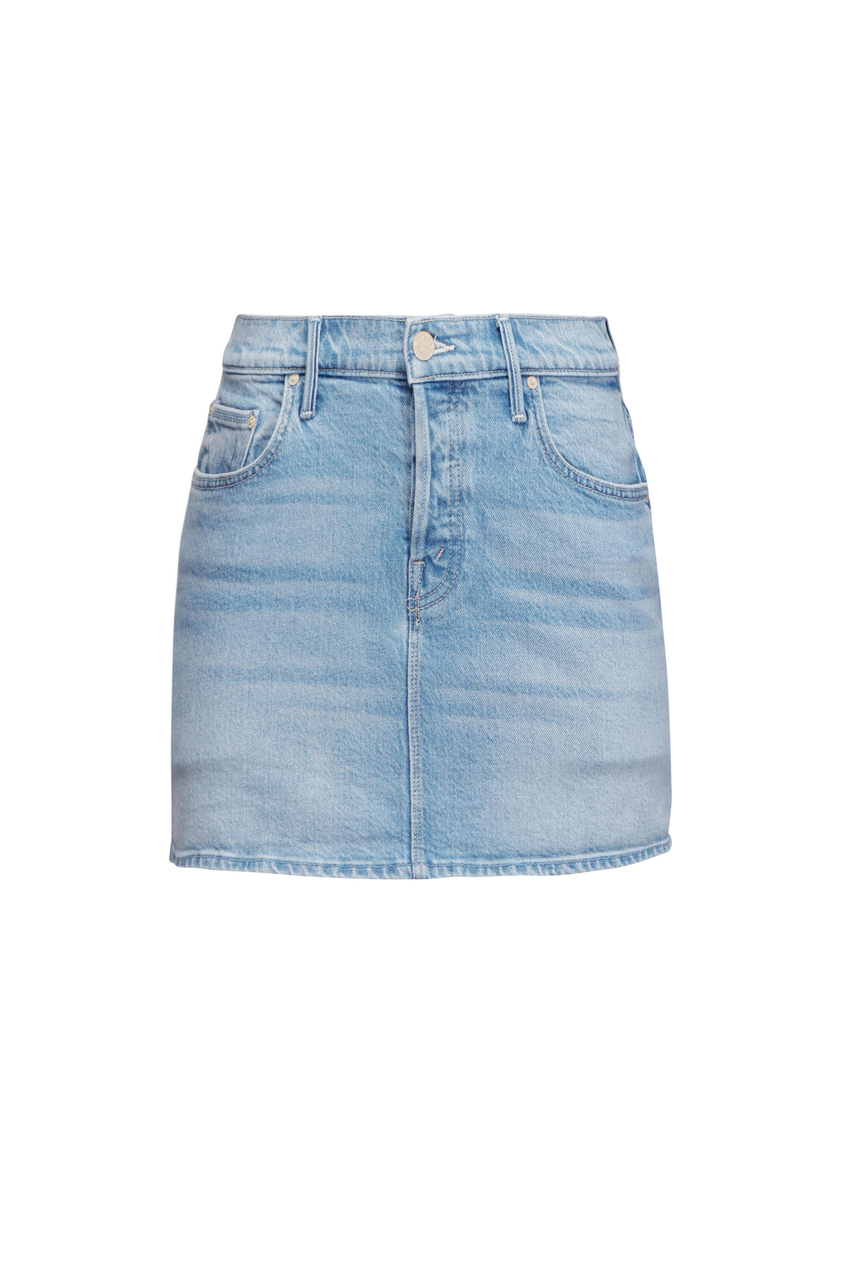 Mother - Vagabond Magic School Bus Wash Denim Mini Skirt