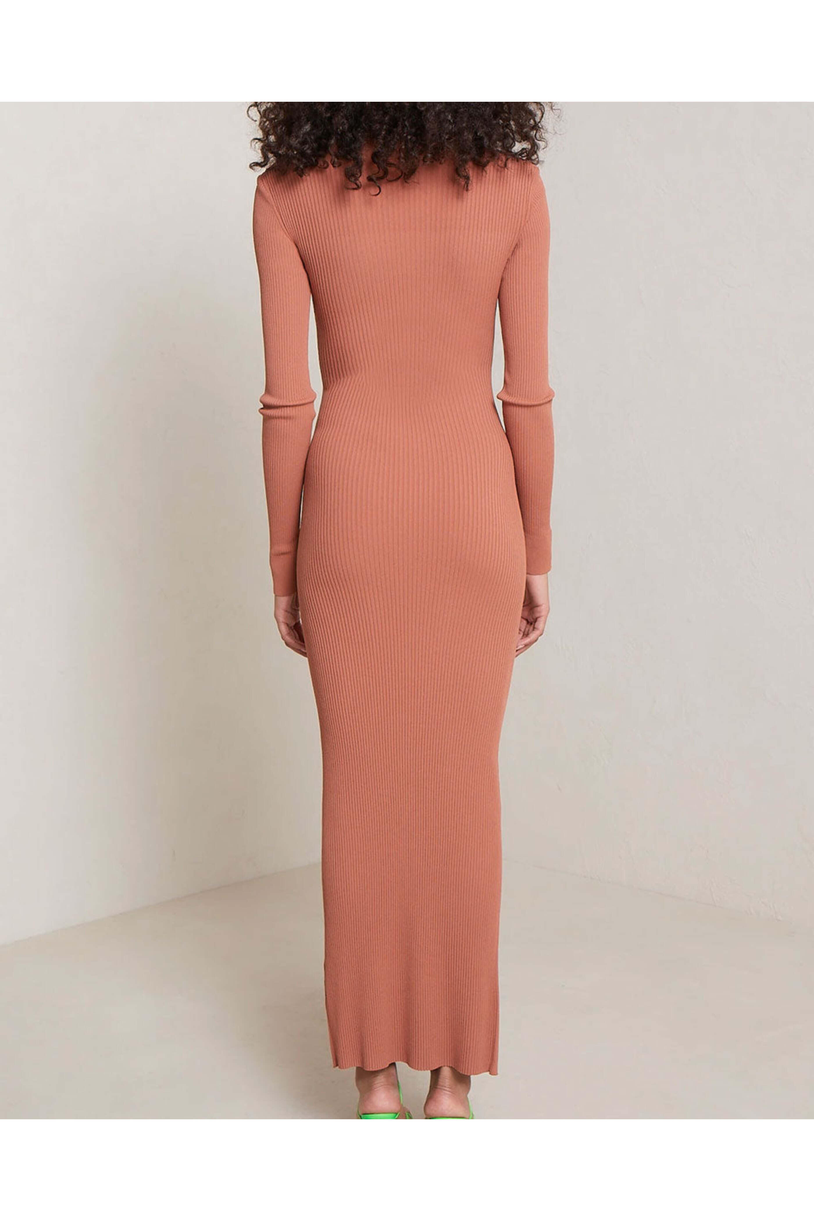 A.L.C. - Terracotta Ribbed Madison Midi Dress | Mitchell Stores