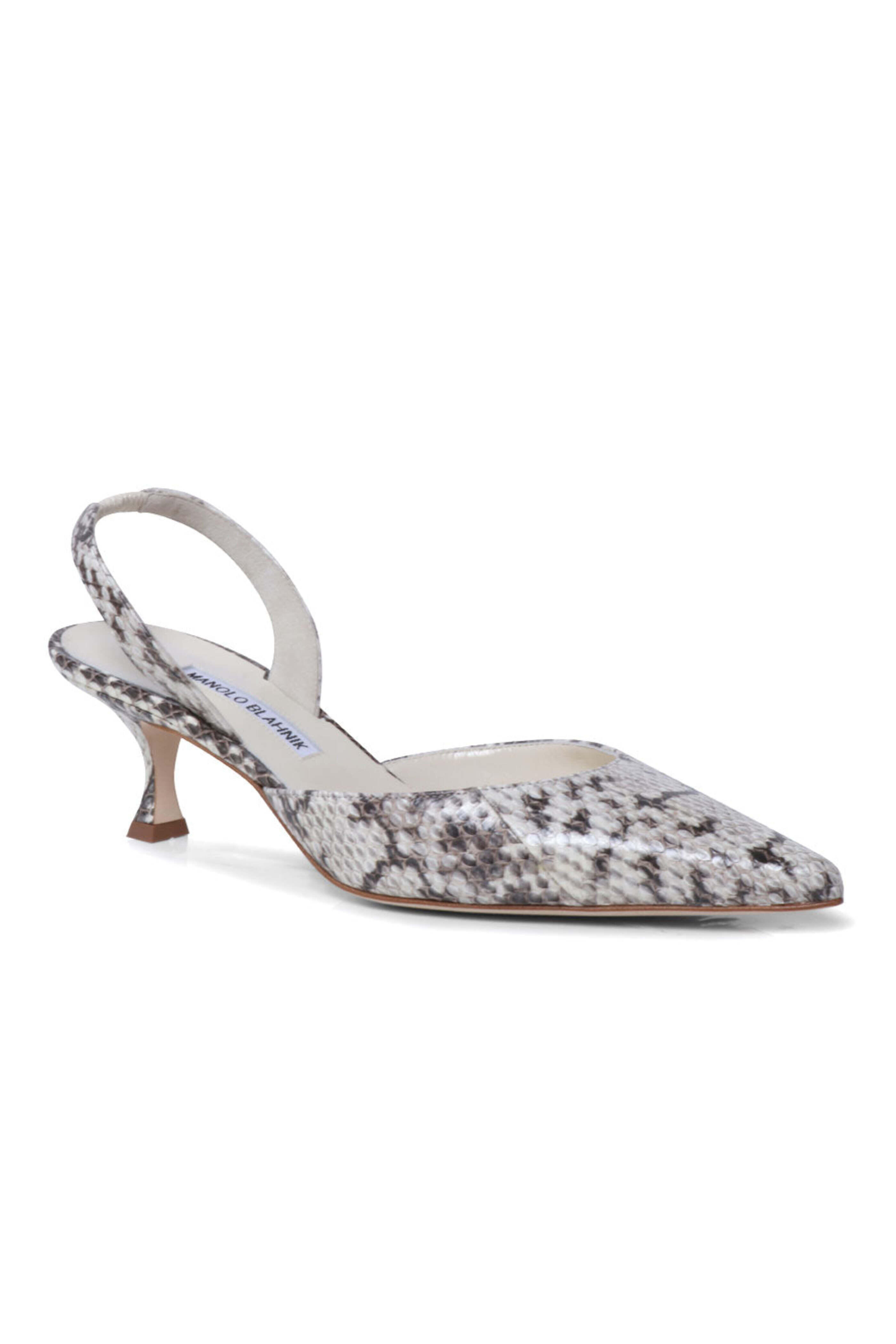 Manolo Blahnik - Carolyne Elaphe Animal Print Slingback Pump, 50mm