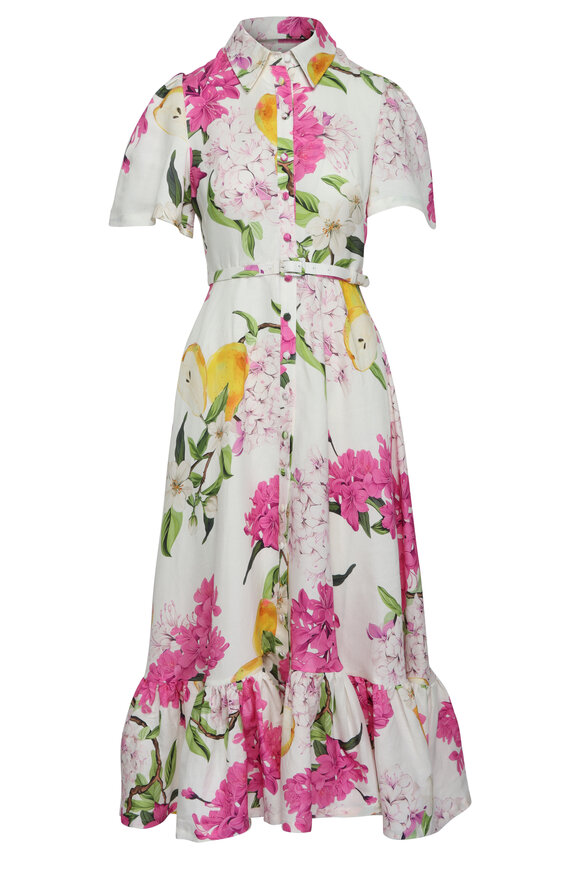 Leo Lin Becca Floral Pear Print Midi Dress
