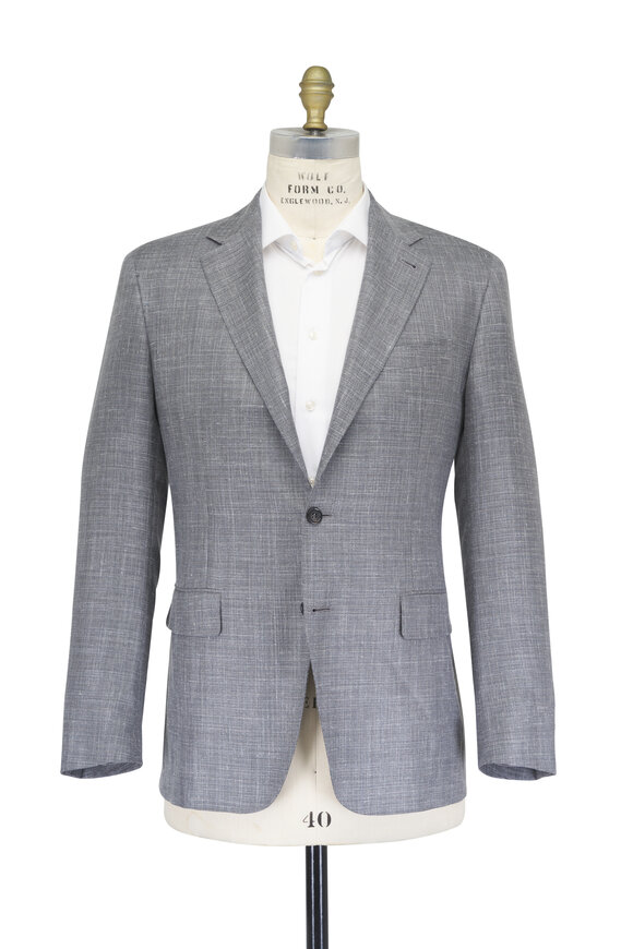 Canali Kei Light Gray Hopsack Sportcoat - view 2