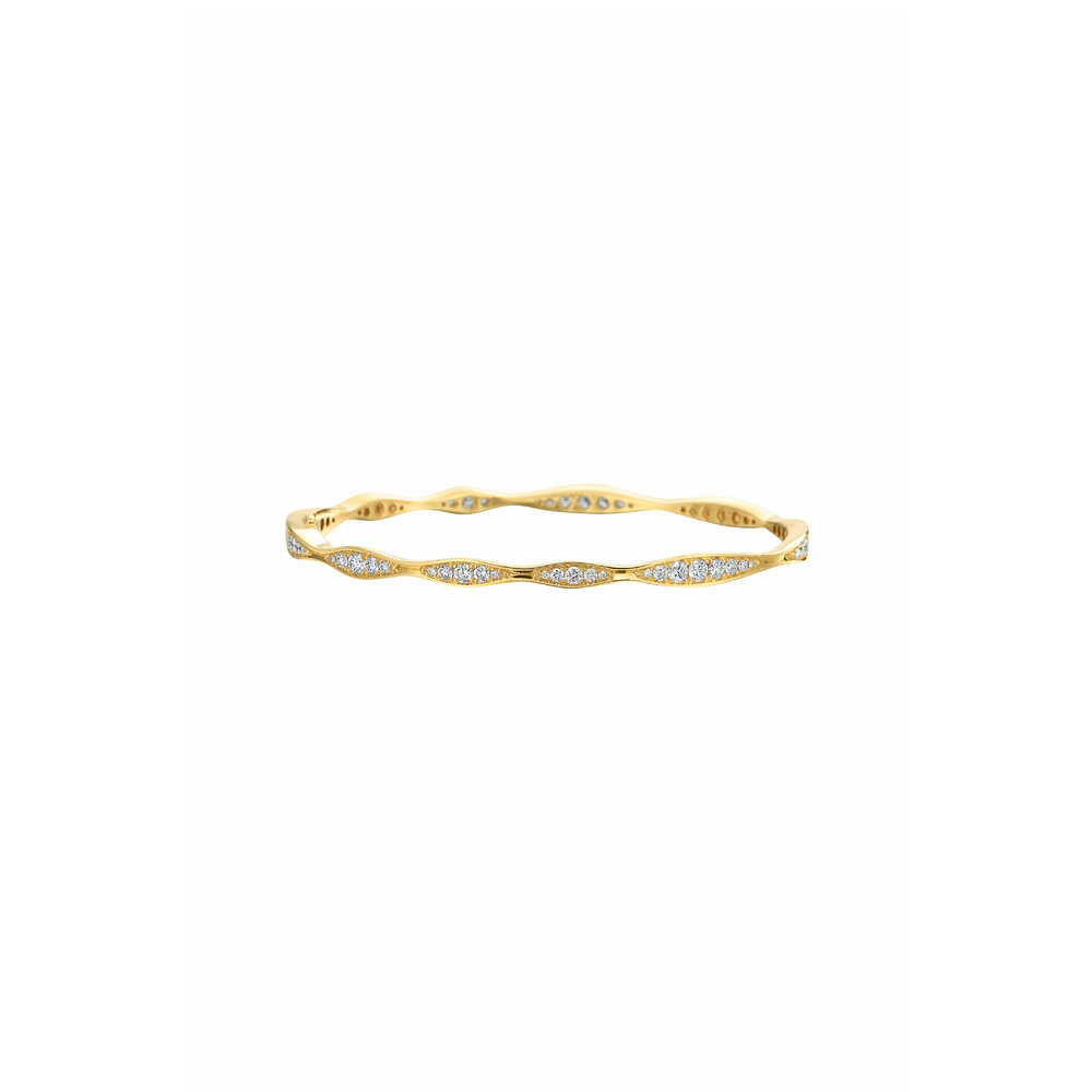 Maria Canale - Yellow Gold Wave Diamond Eternity Bangle