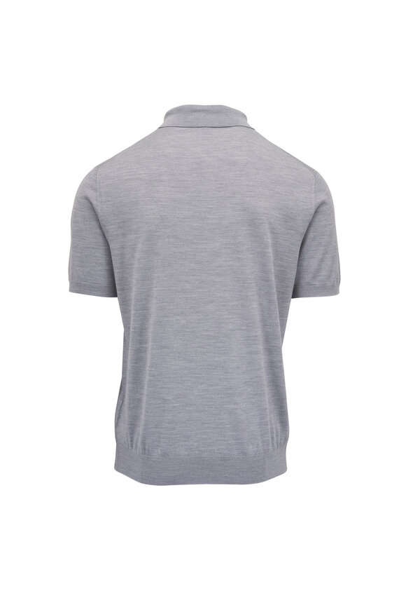 Loro Piana Gray Wool, Silk & Cashmere Polo - view 2