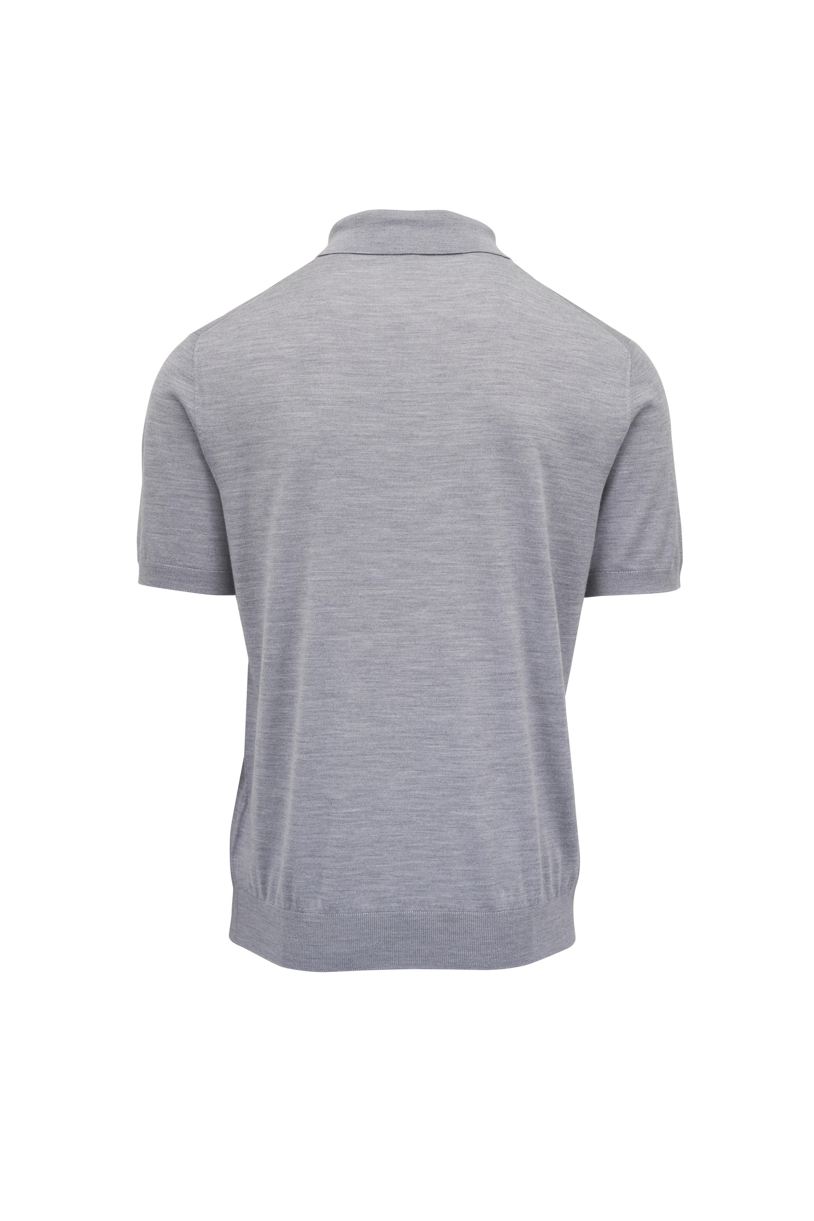Loro Piana - Gray Wool, Silk & Cashmere Polo - view 2