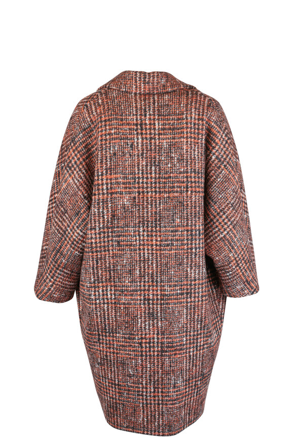 Kiton - Orange Wool & Alpaca Tweed Cocoon Coat 