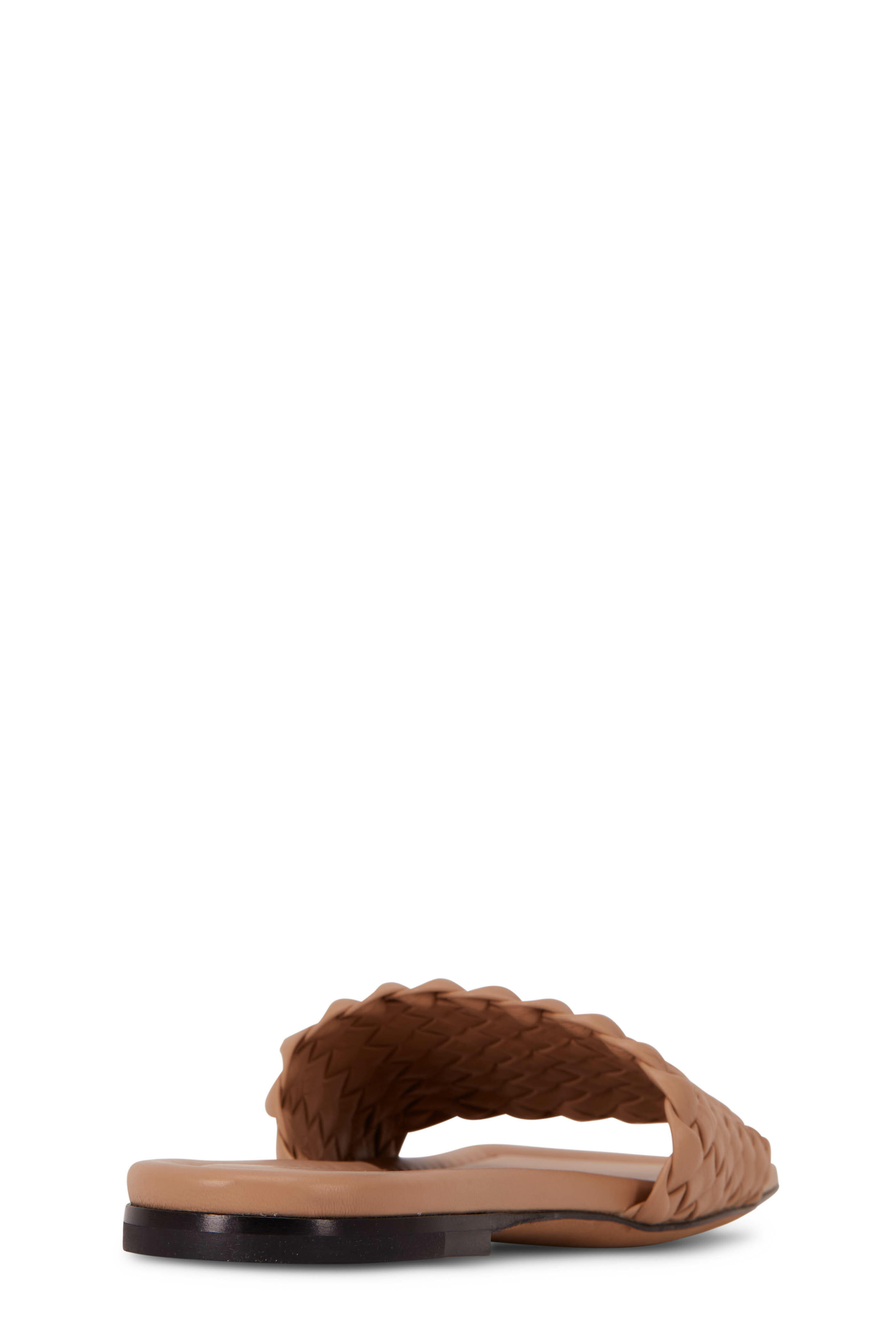 Bottega Veneta - Cipria Small Weave Leather Flat Slide