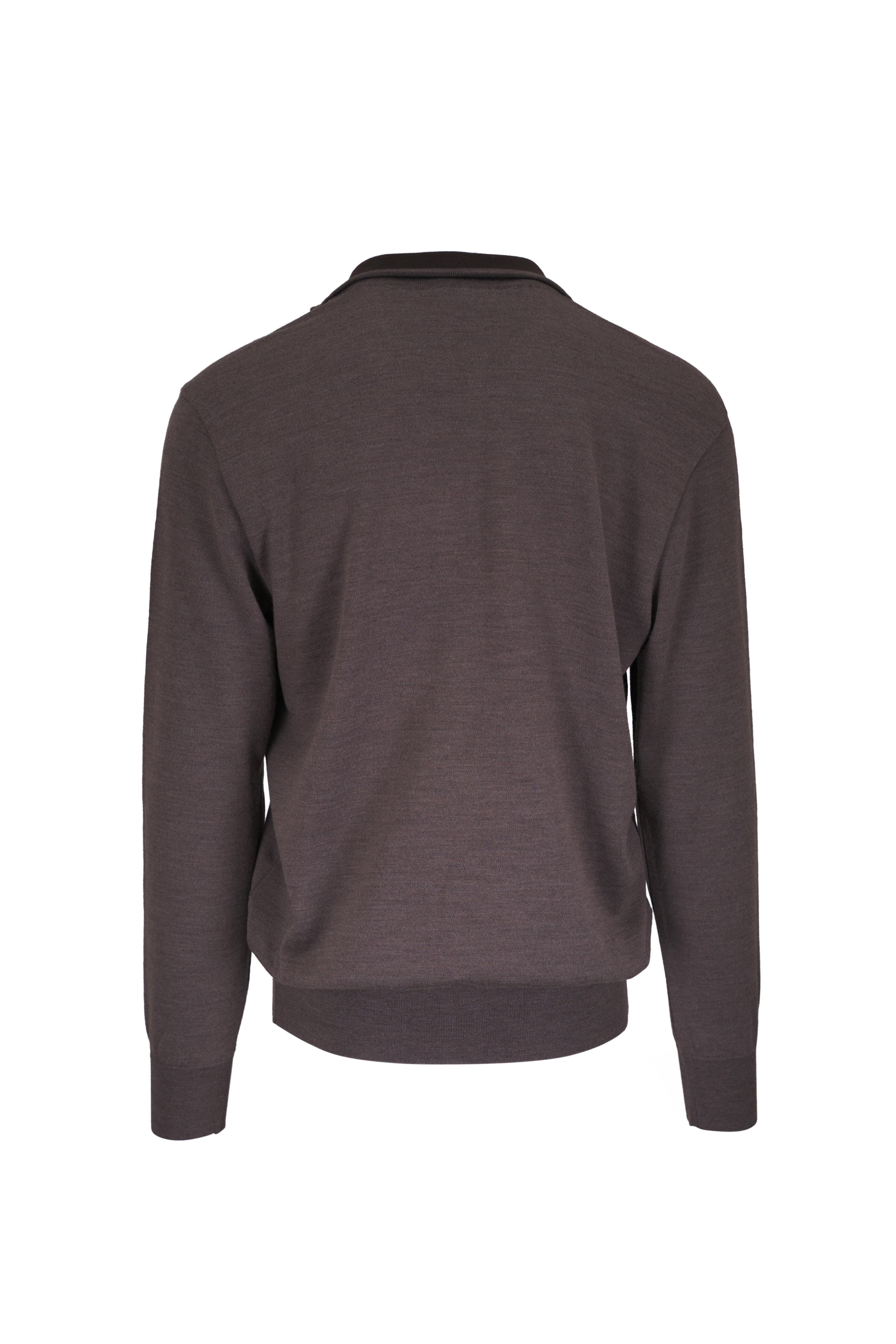 Paul & Shark - Brown Wool Quarter Zip Pullover