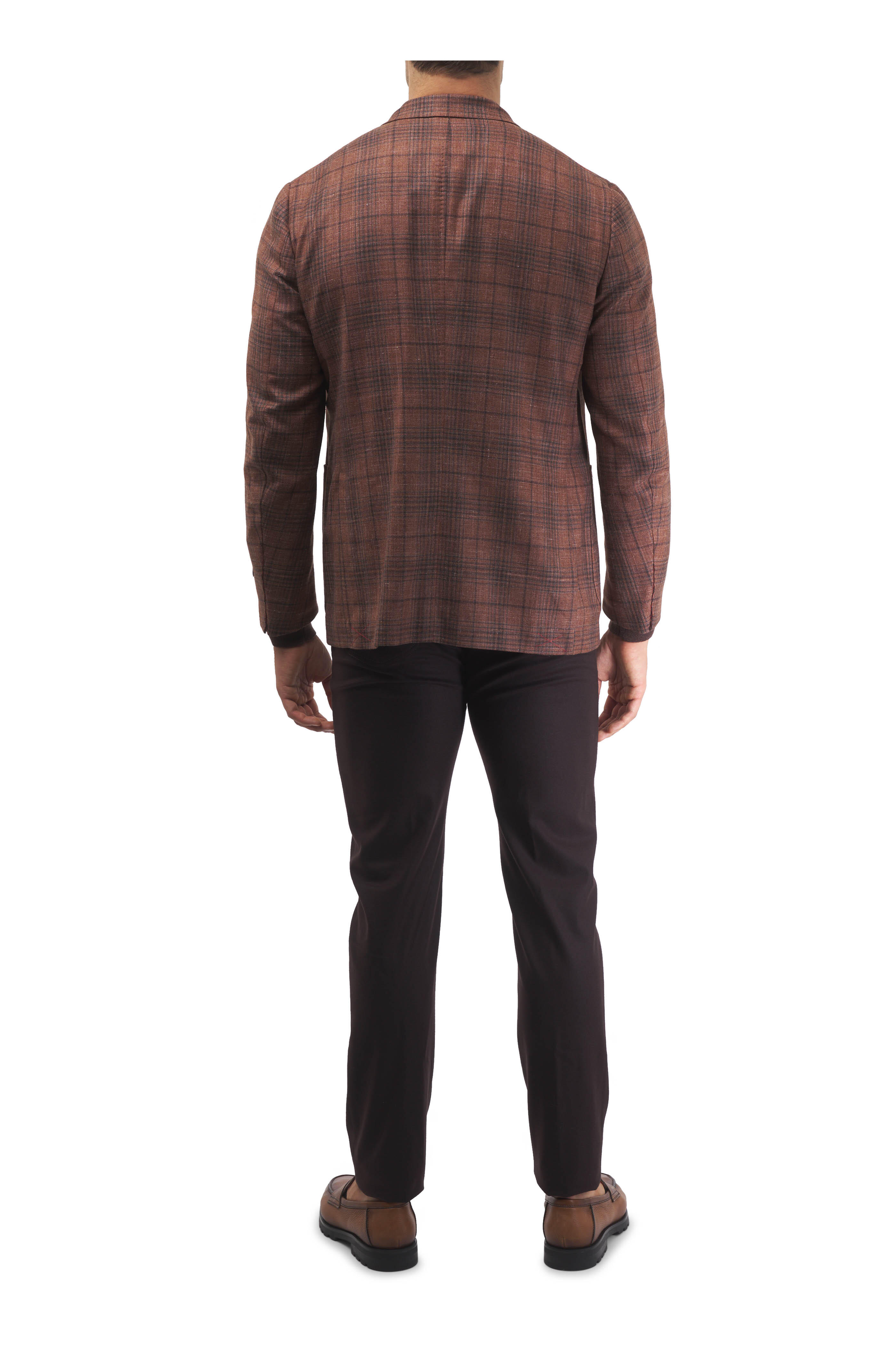 Isaia - Burnt Orange Plaid Sportcoat
