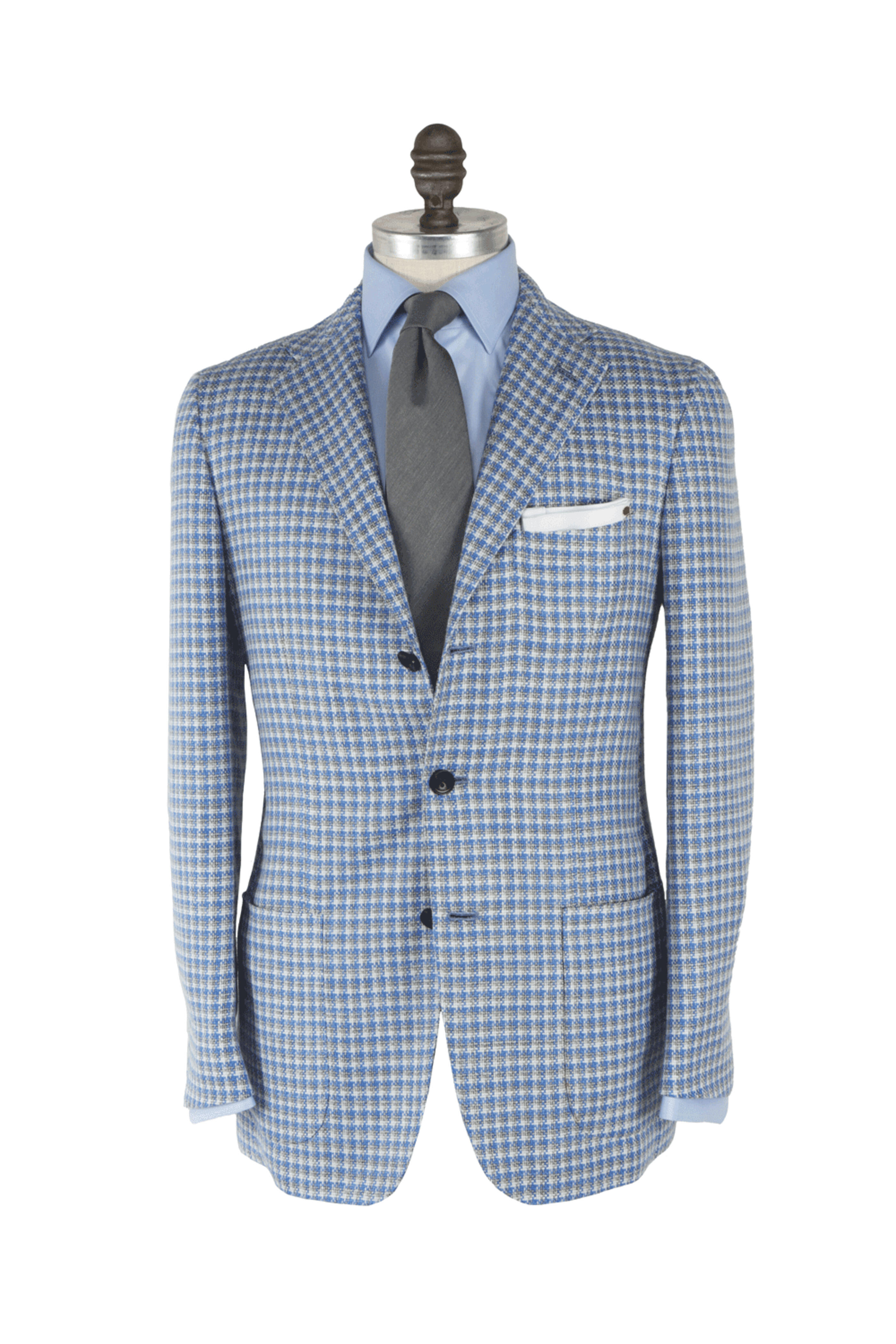 Kiton - Blue & Gray Check Sportcoat