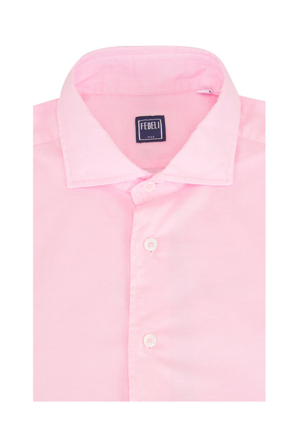 Fedeli Light Pink Cotton Sport Shirt - view 1