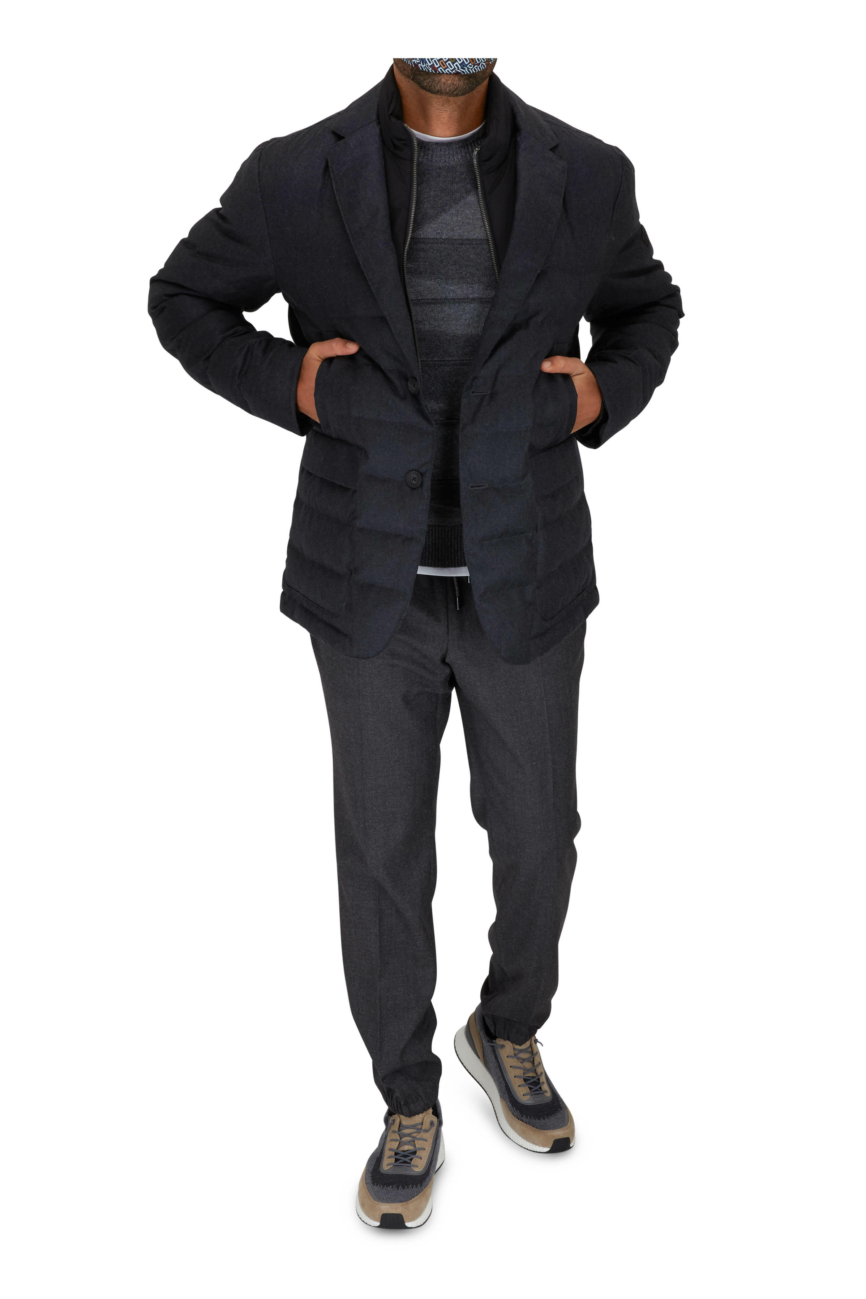 Z Zegna - Navy Blue Ribbed Wool Button Cardigan
