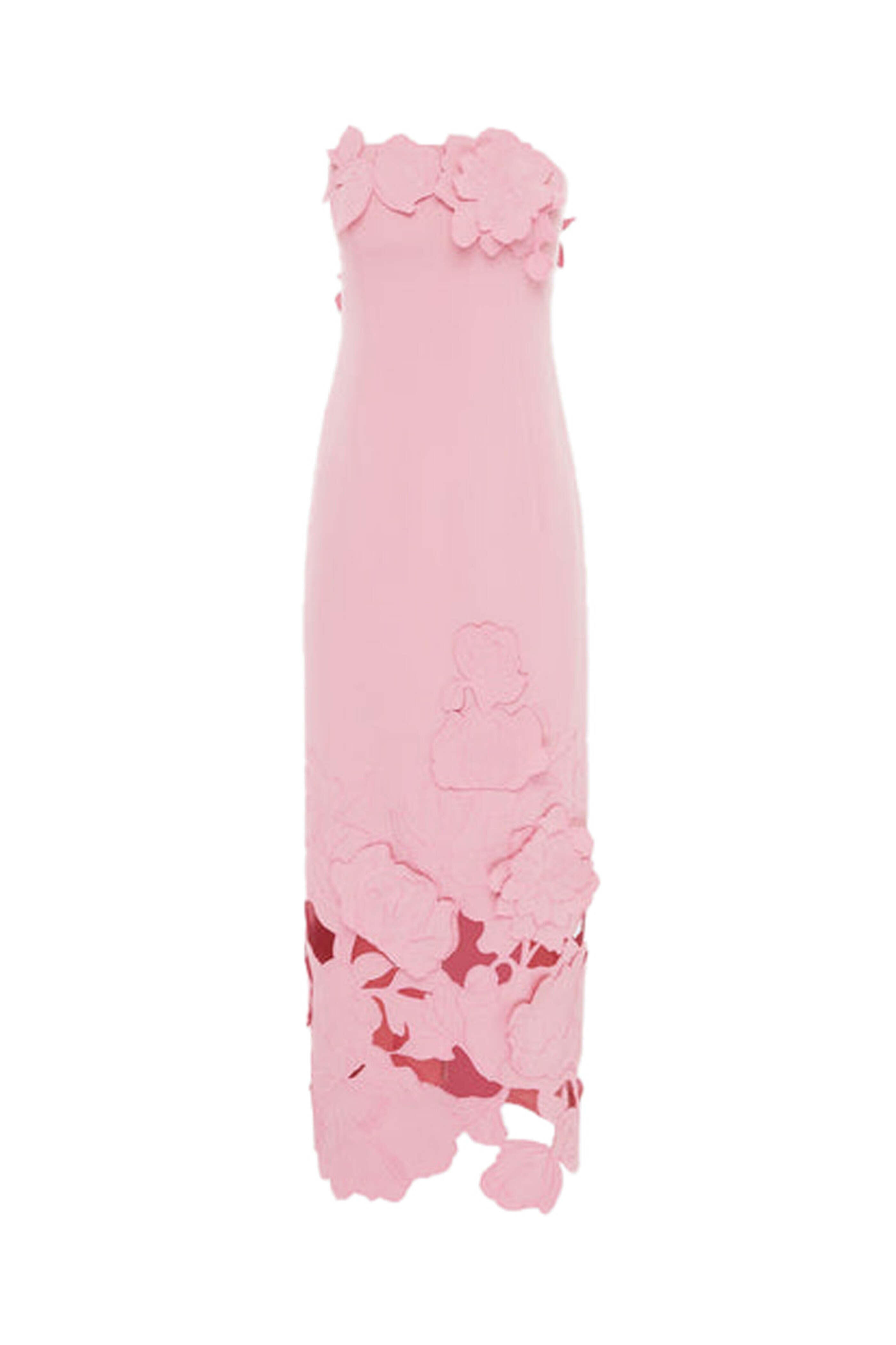 Leo Lin - Flamingo Floral Applique Rayna Midi Dress