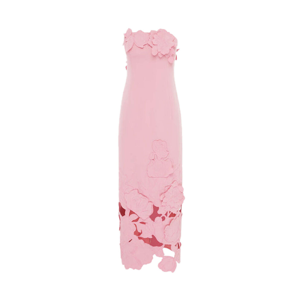 knee length dresses for ladies Aliyah Lace Butterfly Sleeve Midi Dress Candy Pink by Leo Lin for Hire