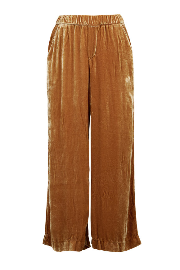 Frank & Eileen Maisie Gold Velvet Wide Leg Cropped Pant - view 1