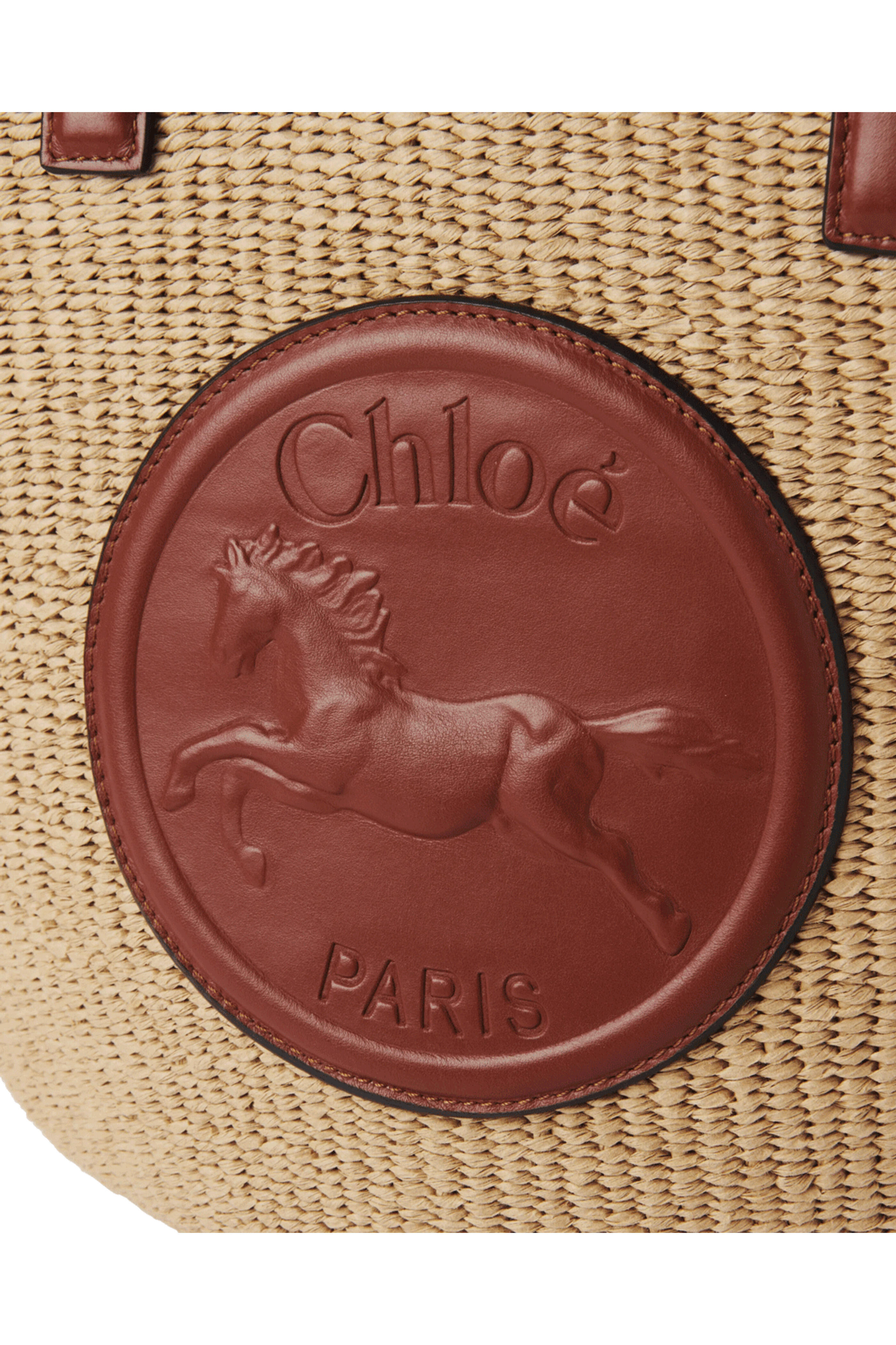 Chloé - Large Horse Medal Basket Tote in Sepia Brown