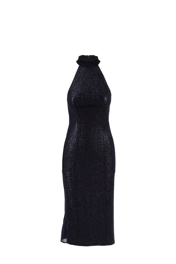 Galvan - Midnight Blue Halter Dress