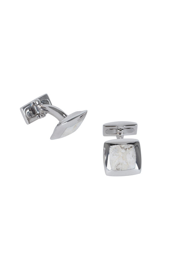 Jan Leslie - Square Fossilized Coral Cuff Links