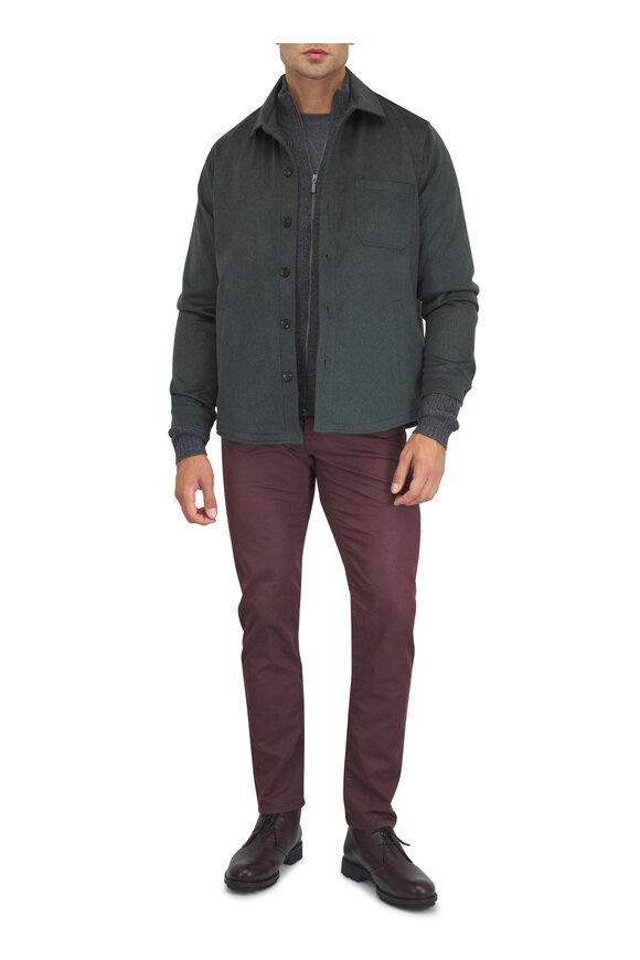 Kinross Charcoal Grey Cashmere Rib Full Zip Sweater - view 5