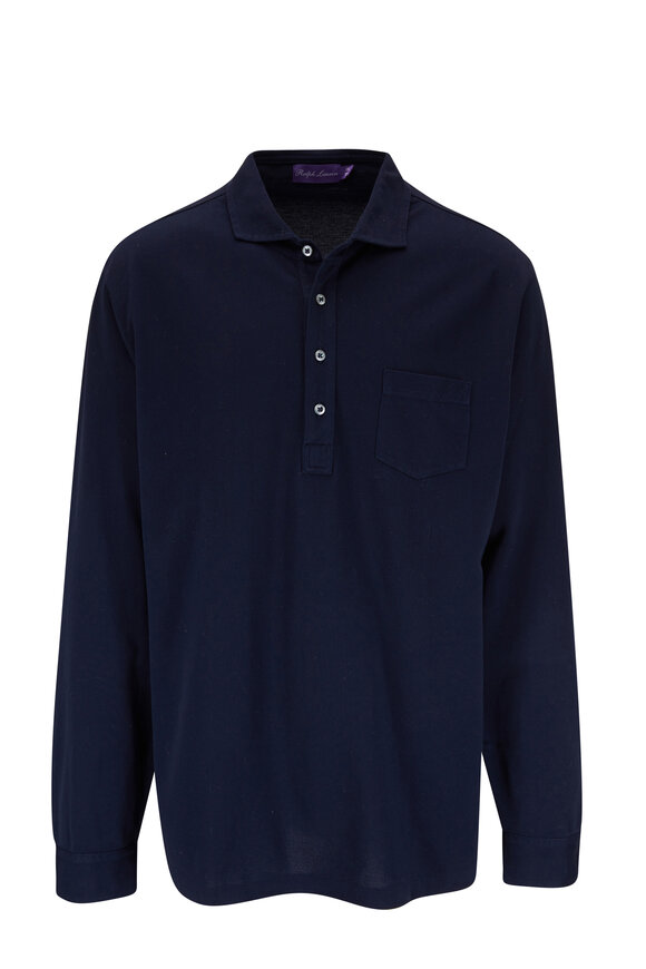 Ralph Lauren Purple Label - Navy Long Sleeve Polo 