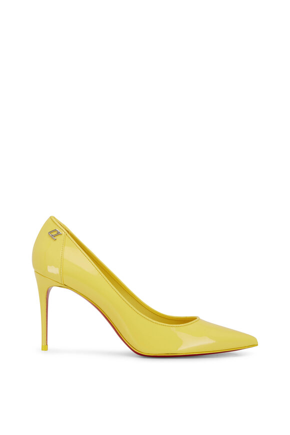 Christian Louboutin - Sporty Kate Yellow Patent Leather Pump, 85MM