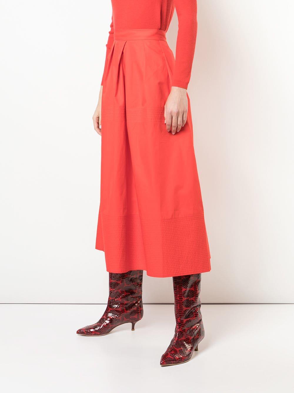 CO Collection - Vermilion Pleated Midi Skirt